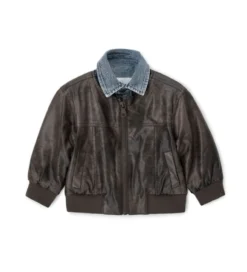 Bomber in finta pelle