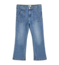 Jeans flare con spacchetti
