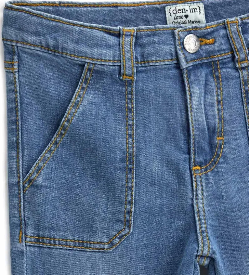 Jeans flare con spacchetti