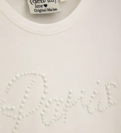 T-shirt bianca con perle