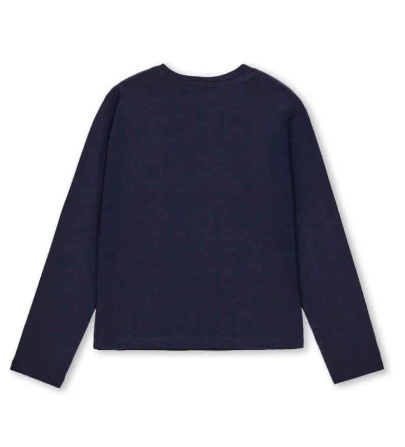 T-shirt blu con perle