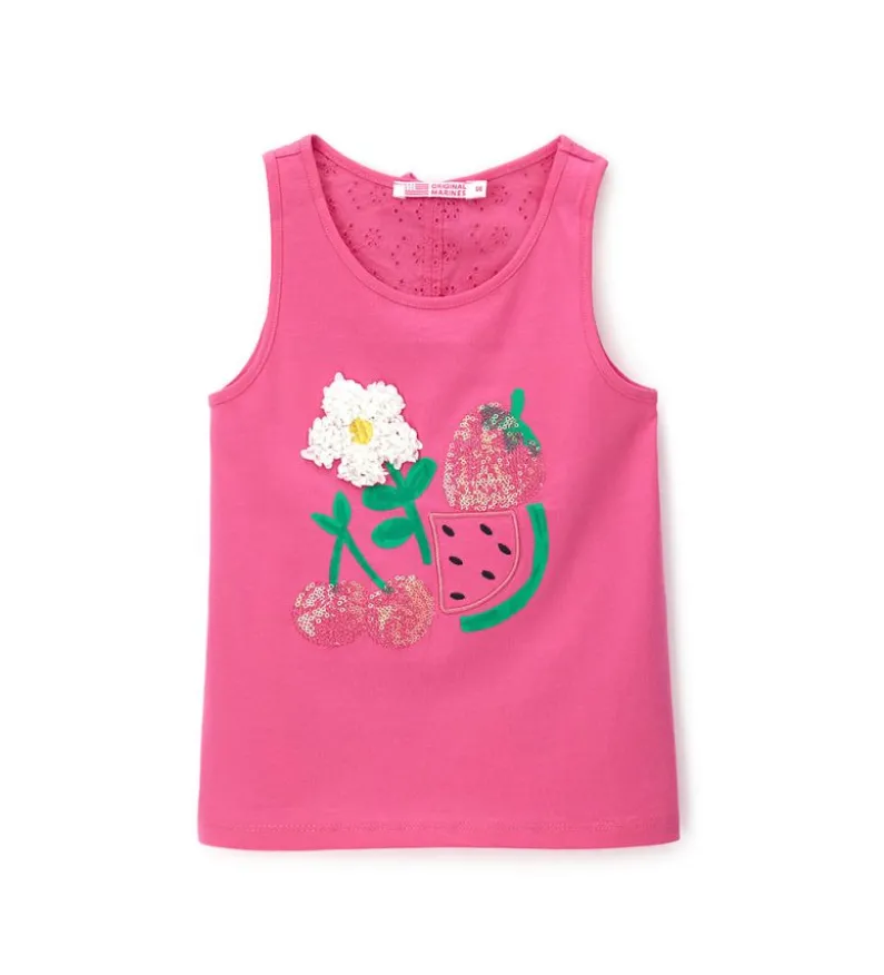 T-shirt con sangallo