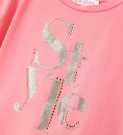 T-shirt corallo glitter
