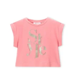 T-shirt corallo glitter